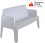 Диван пластиковый двухместный Siesta Contract Box Sofa полипропилен серебристый Фото 2