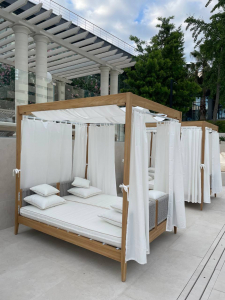 Шатер с лежаками RosaDesign Zante тик, роуп, олефин натуральный, белый Фото 7