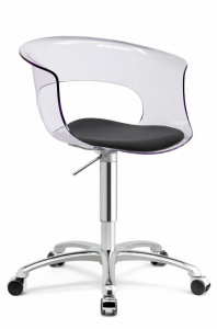 Кресло прозрачное с подушкой Scab Design Miss B Office Antishock сталь, поликарбонат прозрачный Фото 1