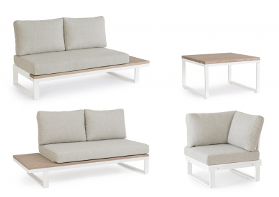 Комплект лаунж мебели Garden Relax Zelmar алюминий, олефин белый Фото 5