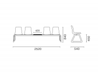 Система с четырьмя сиденьями и столиком X-Treme Bench