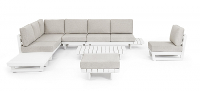 Комплект лаунж мебели Garden Relax Infinity алюминий, олефин белый, бежевый Фото 21