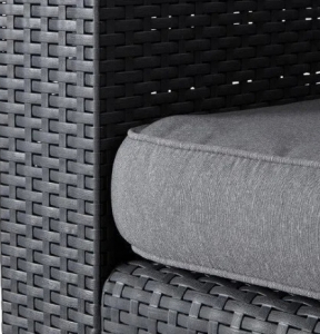 Диван пластиковый плетеный с подушкой Keter Salta 3 Seater Sofa пластик с имитацией плетения графит Фото 8