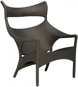 Кресло лаунж плетеное JANUS et Cie Amari алюминий, искусственный ротанг бронзовый Фото 1