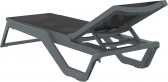Шезлонг-лежак пластиковый Siesta Contract Rio Pro стеклопластик, текстилен темно-серый, черный Фото 9