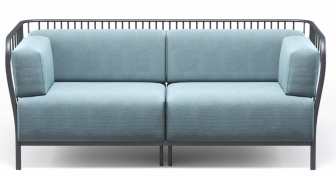 Диван двухместный металлический с подушками-thumbs-Фото1