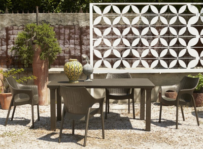 Стол пластиковый обеденный SCAB GIARDINO Tavolone Table пластик серый Фото 2