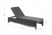Шезлонг-лежак металлический Garden Relax Otavio алюминий, роуп, олефин антрацит, темно-серый Фото 2