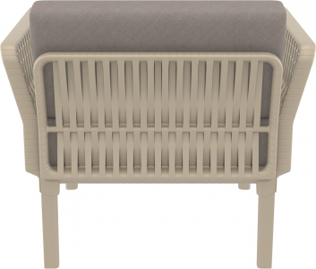 Кресло пластиковое с подушками Siesta Contract Portofino Lounge стеклопластик, полипропилен, полиэстер бежевый, светло-коричневый Фото 7