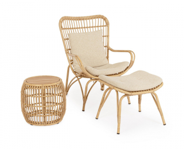 Столик плетеный кофейный Garden Relax Mabel алюминий, искусственный ротанг, тик натуральный Фото 4