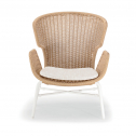 Кресло лаунж плетеное с подушкой Grattoni Ocean алюминий, искусственный ротанг, олефин белый, натуральный, бежевый Фото 4