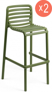 Комплект пластиковых барных стульев Nardi Doga Stool Set 2 стеклопластик агава Фото 1