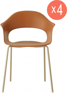 Комплект пластиковых кресел Scab Design Lady B Set 4 сталь, технополимер тортора, терракотовый Фото 1