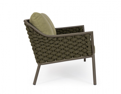 Диван двухместный с подушками Garden Relax Everly алюминий, роуп, олефин коричневый, зеленый, оливковый Фото 5