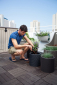 Набор пластиковых кашпо Keter Cylinder Planters пластик с имитацией плетения коричневый Фото 6