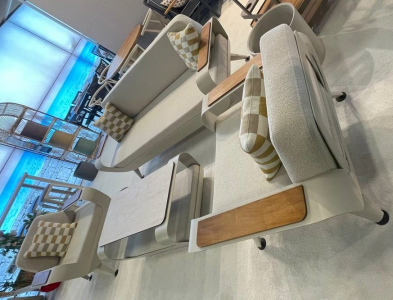 Комплект металлической лаунж мебели Bomonti Breeze алюминий, ироко, ткань Фото 14