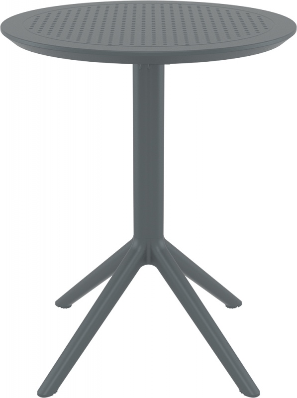 Стол пластиковый складной Sky Folding Table Ø60, темно-серый, Ø600х740 мм