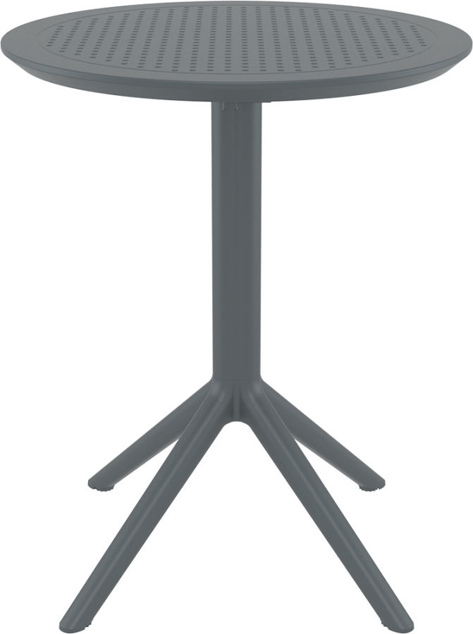 Стол пластиковый складной Sky Folding Table Ø60, темно-серый, Ø600х740 мм