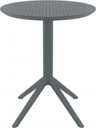 Стол пластиковый складной Sky Folding Table Ø60, темно-серый, Ø600х740 мм