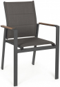 Кресло текстиленовое Garden Relax Kubik алюминий, ДПК, текстилен антрацит, тик Фото 1