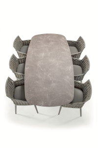 Стол ламинированный обеденный Grattoni Milo сталь, компакт-ламинат HPL черный, серый Фото 5