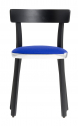 Стул деревянный с мягкой обивкой PEDRALI Folk алюминий, ясень, ткань полированный алюминиевый, черный ясень, синий Фото 1