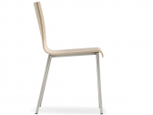 Стул деревянный PEDRALI Kuadra XL сталь, фанера, шпон сатинированный стальной, беленый дуб Фото 9