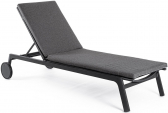 Шезлонг-лежак металлический Garden Relax Jalisco алюминий, текстилен, акрил антрацит, темно-серый Фото 1