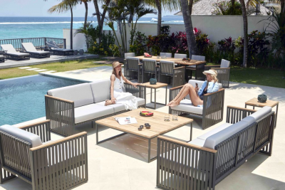 Комплект мебели Skyline Design Horizon алюминий, тик, полиэстер, sunbrella черный, темно-серый, бежевый, натуральный Фото 12