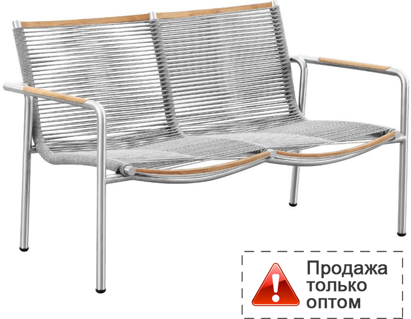 Диван металлический плетеный с подушками Pioneer