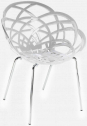 Кресло пластиковое PAPATYA Flora-ML сталь, поликарбонат хромированный, белый Фото 1