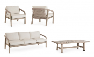 Комплект лаунж мебели Garden Relax Kalimera алюминий, роуп, олефин древесный Фото 4