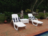 Шезлонг-лежак пластиковый BiRattan Nilo пластик белый Фото 8