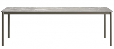 Стол обеденный каменный SNOC Lorvain Silver алюминий, песчаник серебряный, светло-серый Фото 1