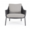 Лаунж-кресло плетеное с подушкой Garden Relax Everly алюминий, роуп, олефин антрацит, серый Фото 3