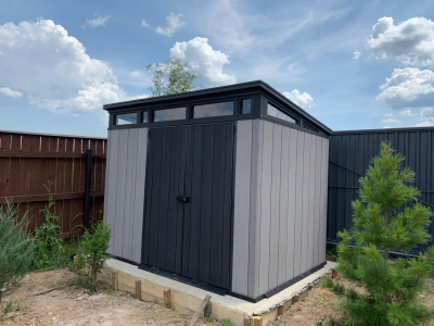 Сарай из ДПК Keter Artisan 7x9 древесно-пластиковый композит серый Фото 7