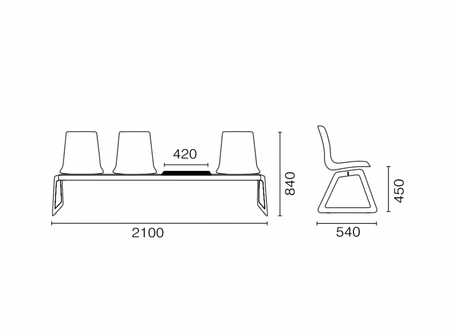 Система с тремя сиденьями и столиком X-Treme Bench