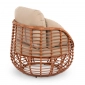 Кресло плетеное с подушками ReeHouse Lotus алюминий, искусственный ротанг, олефин африканский закат, капучино Фото 4