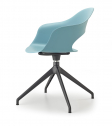 Кресло офисное пластиковое Scab Design Lady B алюминий, технополимер черный, голубой Фото 3