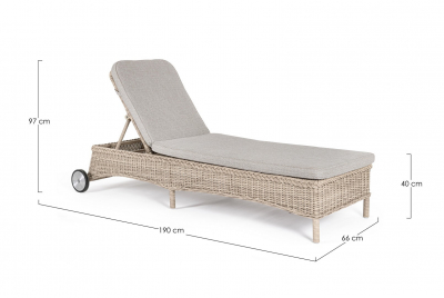 Шезлонг-лежак плетеный Garden Relax Jupiter алюминий, искусственный ротанг, олефин натуральный, бежевый Фото 2
