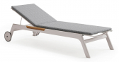 Лежак металлический Atmosphera Nevada алюминий, тик, текстилен гипс Фото 5