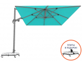Зонт профессиональный 3х3 м THEUMBRELA SEMSIYE EVI Banana Plus алюминий, олефин серебристый, бирюзовый Фото 1