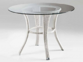 Стол обеденный стеклянный DFN Imperia алюминий, искусственный ротанг, стекло Фото 1