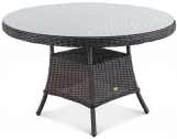 Стол плетеный обеденный ReeHouse Primo алюминий, искусственный ротанг, стекло шоколад металлик Фото 1