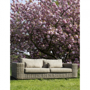 Диван плетеный с подушками Garden Relax Leandro манговое дерево, натуральный ротанг натуральный Фото 5