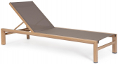 Шезлонг-лежак текстиленовый Garden Relax Skipper алюминий, текстилен натуральный, шоколадный Фото 1