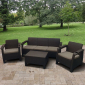 Комплект плетеной пластиковой мебели Afina Yalta 3set AFM-1030A Brown пластик с имитацией плетения коричневый Фото 3