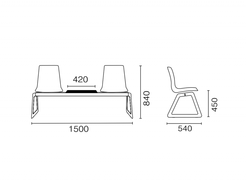Система с двумя сиденьями и столиком X-Treme Bench