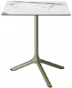 Стол ламинированный обеденный Scab Design Tripe сталь, компакт-ламинат HPL оливковый, белый мрамор Каррара Фото 1
