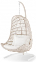 Кресло подвесное плетеное Grattoni Leaf алюминий, роуп, олефин белый, светло-серый, бежевый Фото 1